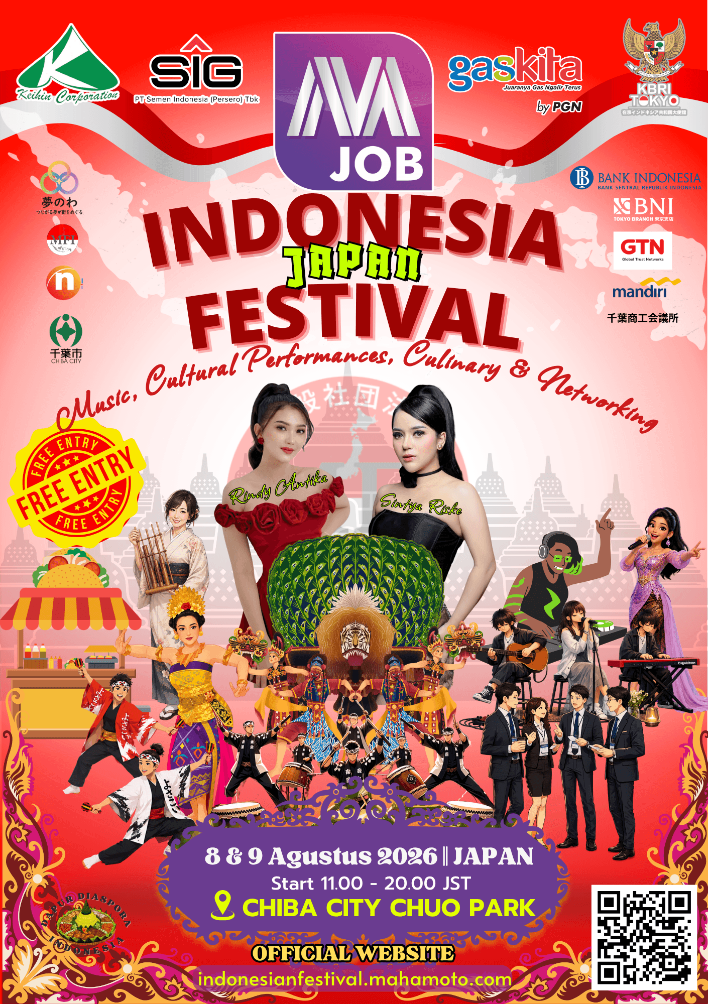 Indonesia Japan Festival 2026 Hadir di Chiba, Rayakan Budaya Indonesia dan Launching Maha Mart